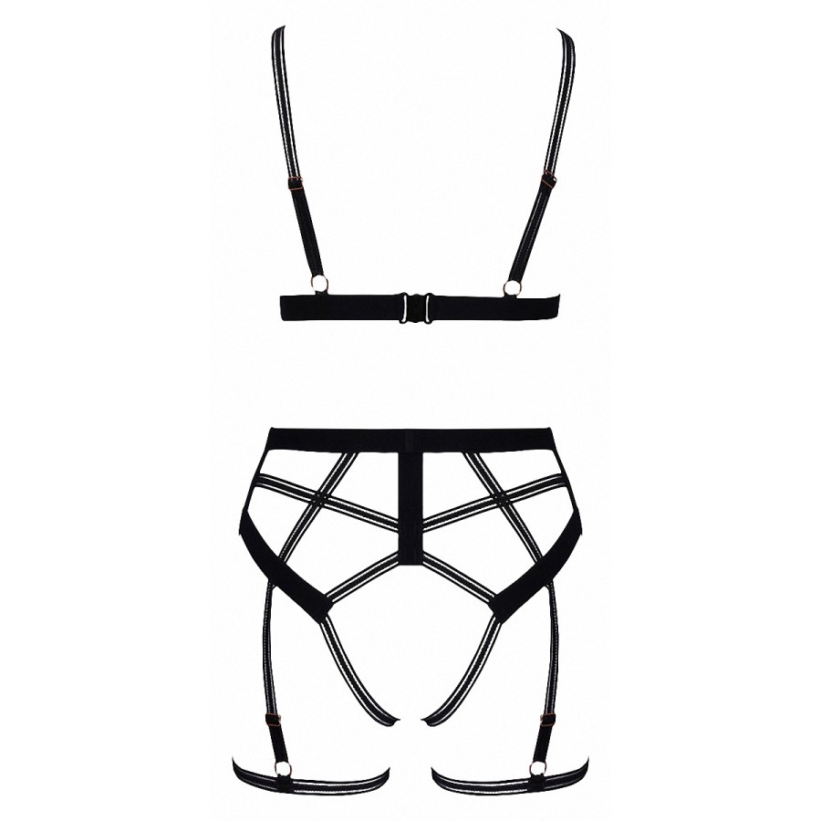  Set lingerie BDSM harnais noir - Cotelli Lingerie