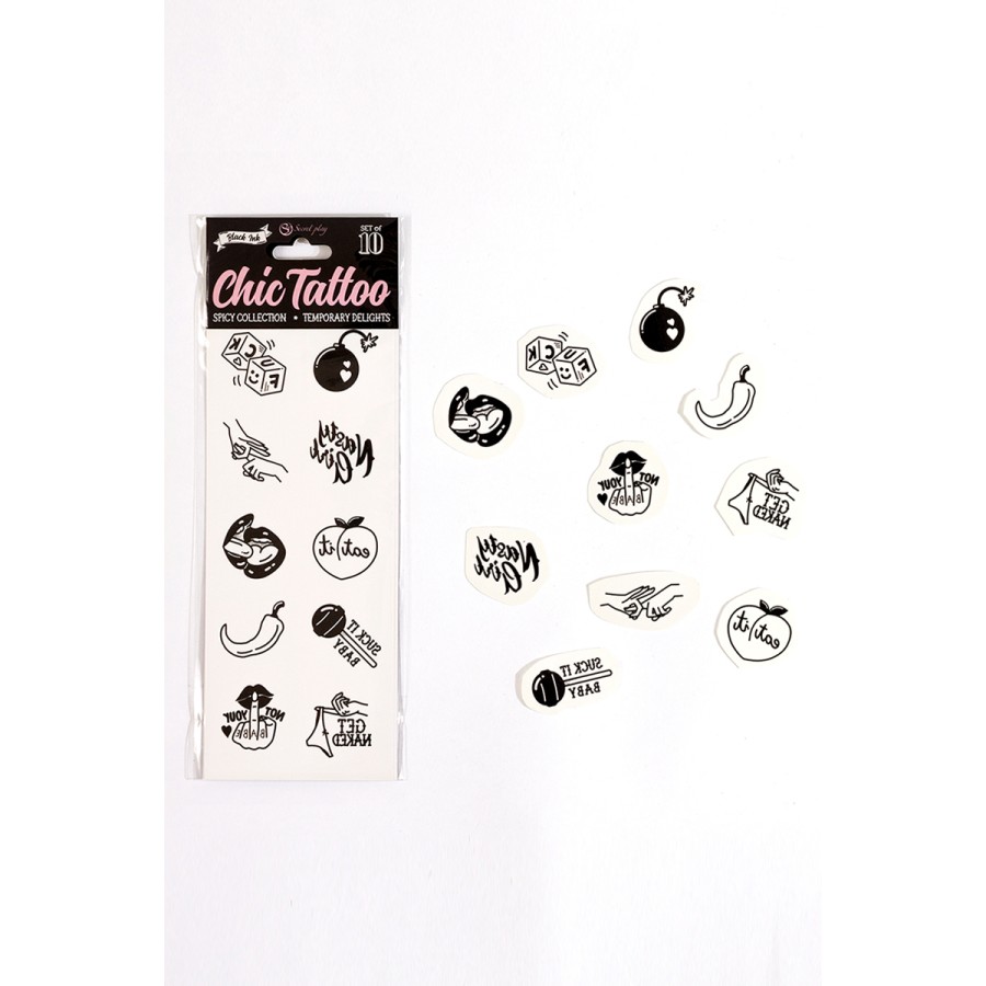 10 tatouages temporaires Spicy Collection - Secret Play 10 tatouages temporaires Spicy Collection - Secret Play