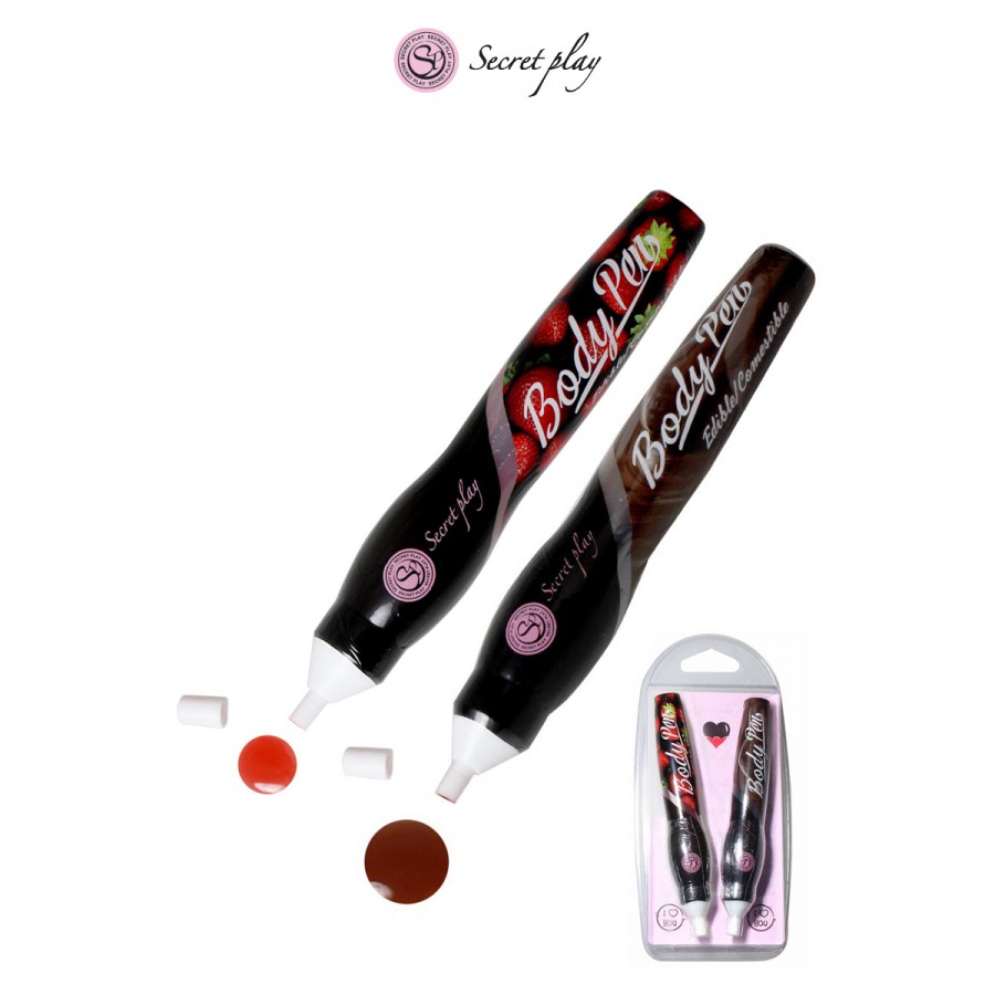 2 stylos comestibles Fraise et Chocolat