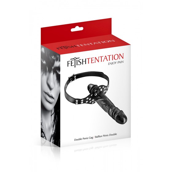 Bâillon double gode black - Fetish Tentation