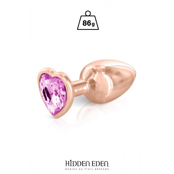 Plug bijou coeur aluminium rose gold M - Hidden Eden