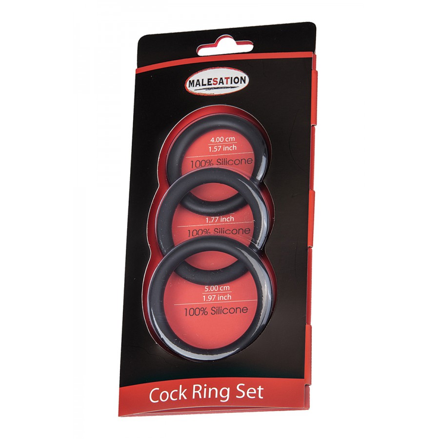 Set 3 CockRings silicone - Malesation