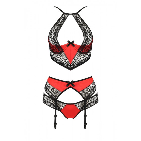 Ensemble à jarretelles Scarlet rouge - Passion
