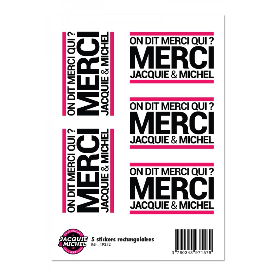 5 stickers J&M blanc logo rectangle 5 stickers J&M blanc logo rectangle